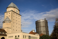 Behälterturm, Apparatehaus und Scheibengasbehälter