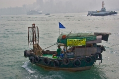 Hongkong Hafen Dschunke
