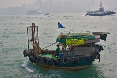 Hongkong Hafen Dschunke