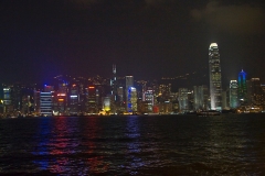 Hongkong Hafen Central nachts