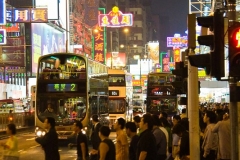 Hongkong Nathan Road bei Nacht