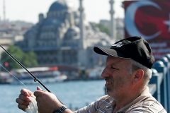 Istanbul Fischer am goldenen Horn