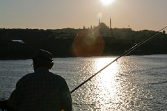Istanbul Fischer am goldenen Horn