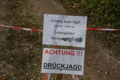 Warnschild Drückjagd