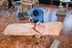 neuseeland, Whakarewarewa, Holzschnitzer