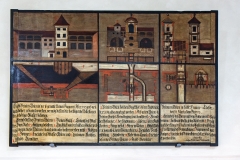 historische Schautafeln im Wasserturm Augsburg