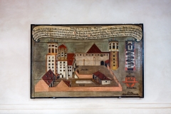 historische Schautafeln im Wasserturm