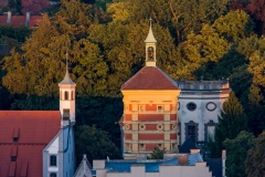 Rotes Tor mit heilig Geist Spital und Wassertürmen Augsburg